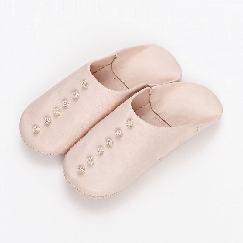 ボタン バブーシュ ナチュラル