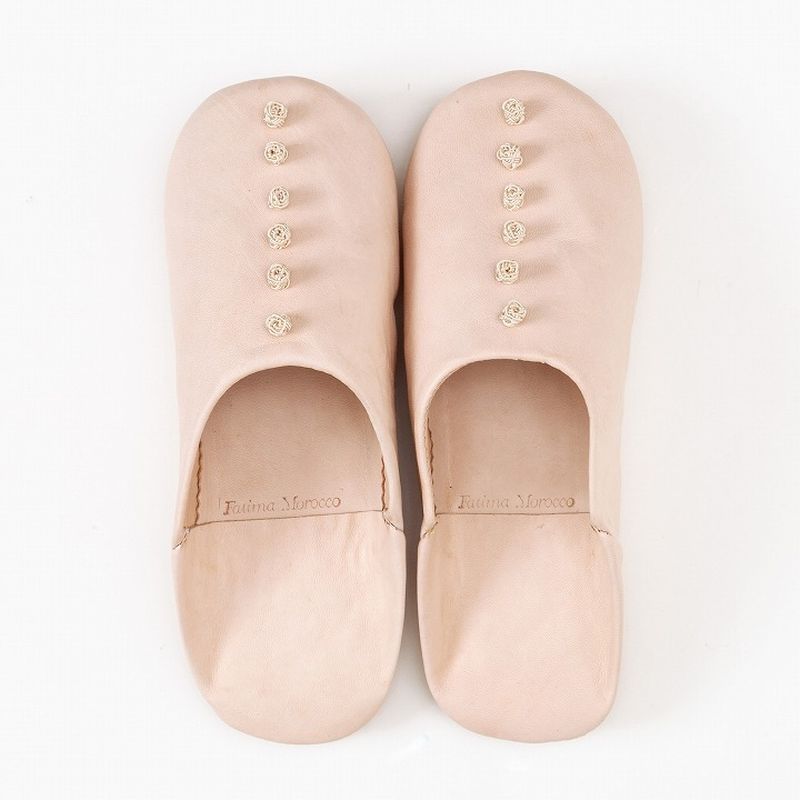 ボタン バブーシュ ナチュラル