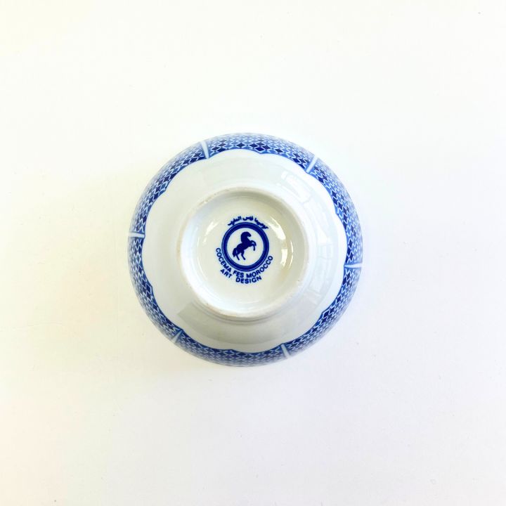 【モロッコ3大陶器/フェズ】コセマ　ボウル　フェズブルー