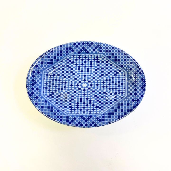 【モロッコ3大陶器/フェズ】コセマ オーバルプレート フェズブルー