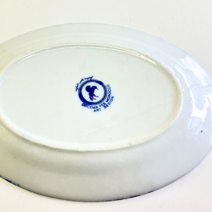 モロッコ3大陶器/フェズ】コセマ オーバルプレート フェズブルー