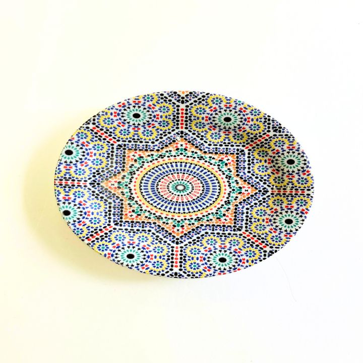 【モロッコ3大陶器/フェズ】コセマ　オーバルプレート　マルチ