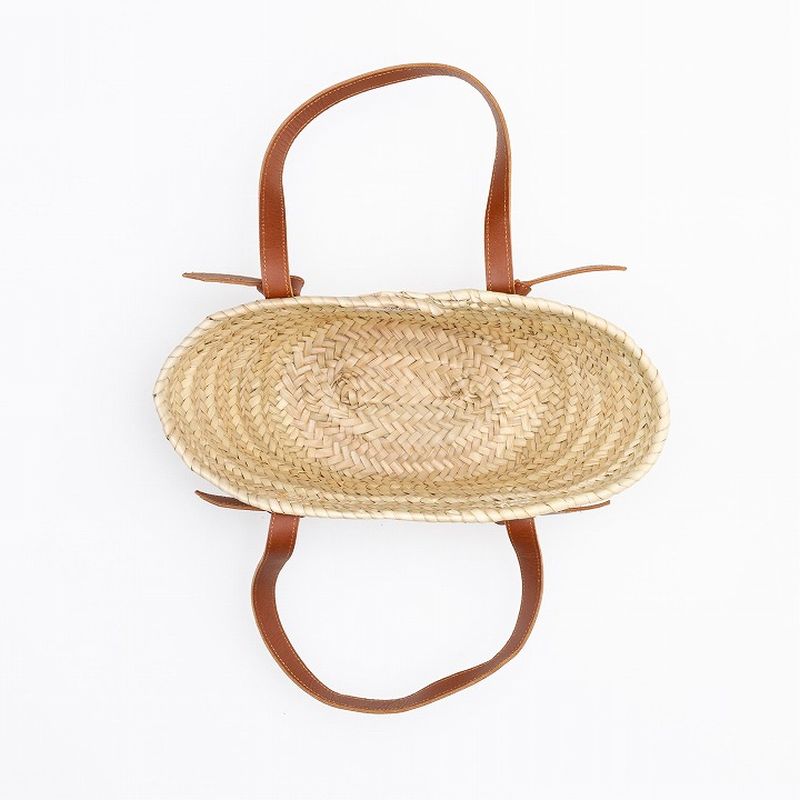 レザータイハンドルバスケット　キャメル　L