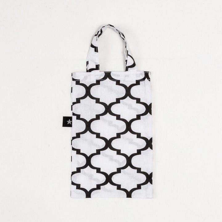 スマイルサブラ バブーシュ ピンク×タイル柄バブーシュバッグ ホワイトブラック セット