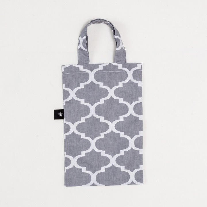 スマイルサブラ バブーシュ イエロー×タイル柄バブーシュバッグ グレー セット