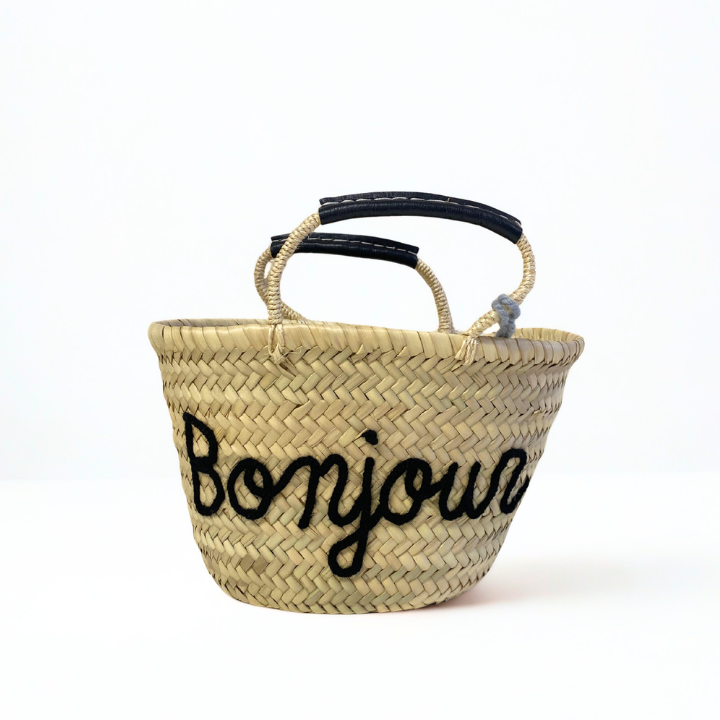 タッセルメッセージバスケットM Bonjour ブラック