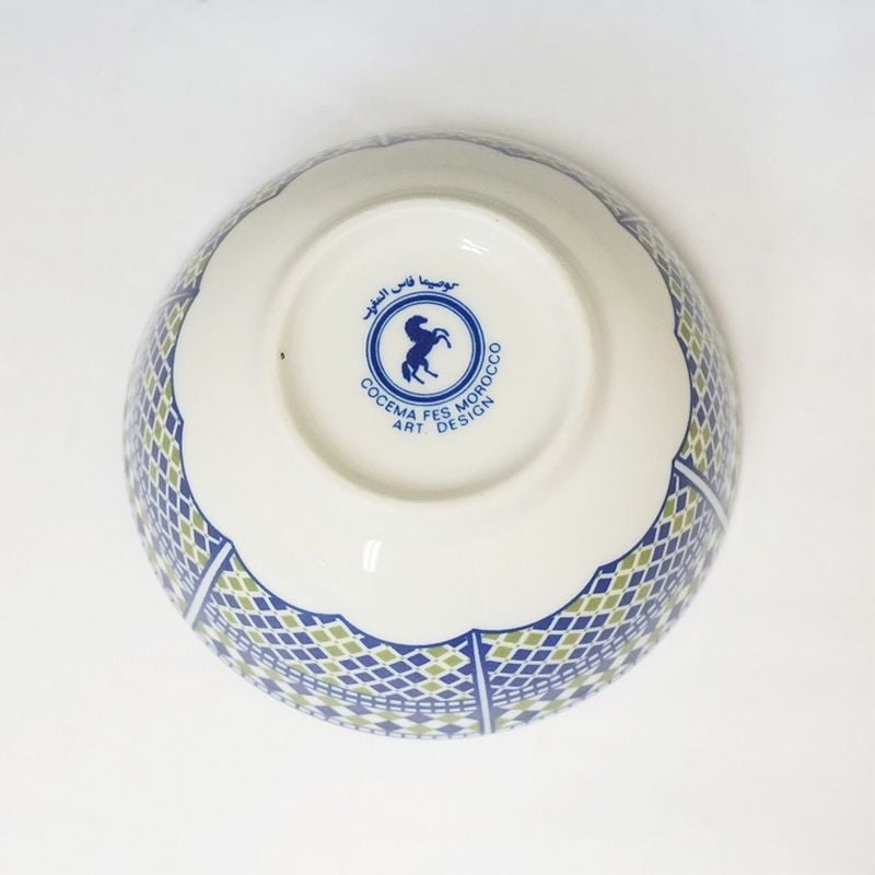 新品未使用】アンティーク モロッコ・フェズ手描き陶器ボウル モロッコ