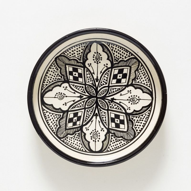 【モロッコ3大陶器】サフィ　プレート　ブラック 　L