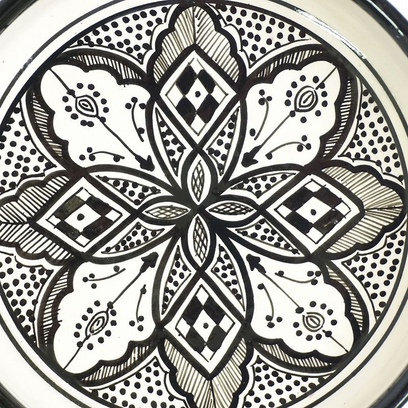 【モロッコ3大陶器】サフィ　プレート　ブラック 　L