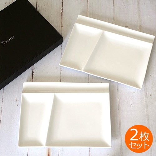 ２枚 isola パレットプレート　L　深山陶器　イゾラ　ホワイト isola（イゾラ）パレットプレートL ホワイトマット | 深山食器店