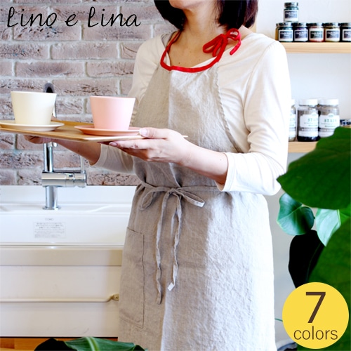 エプロン リネン ワンピース リーノエリーナ ミラ Lino e Lina Mila