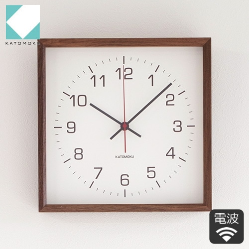加藤木工 カトモク KATOMOKU muku round wall clock 11 ブラック 電波