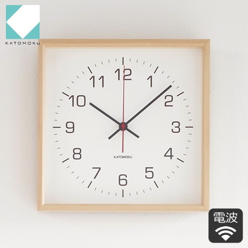加藤木工 カトモク KATOMOKU Square clock 2 ナチュラル バスウッド