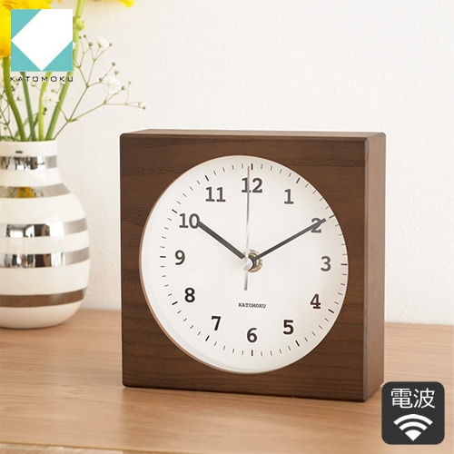 掛け時計 電波時計 木製 加藤木工 muku round wall clock 19