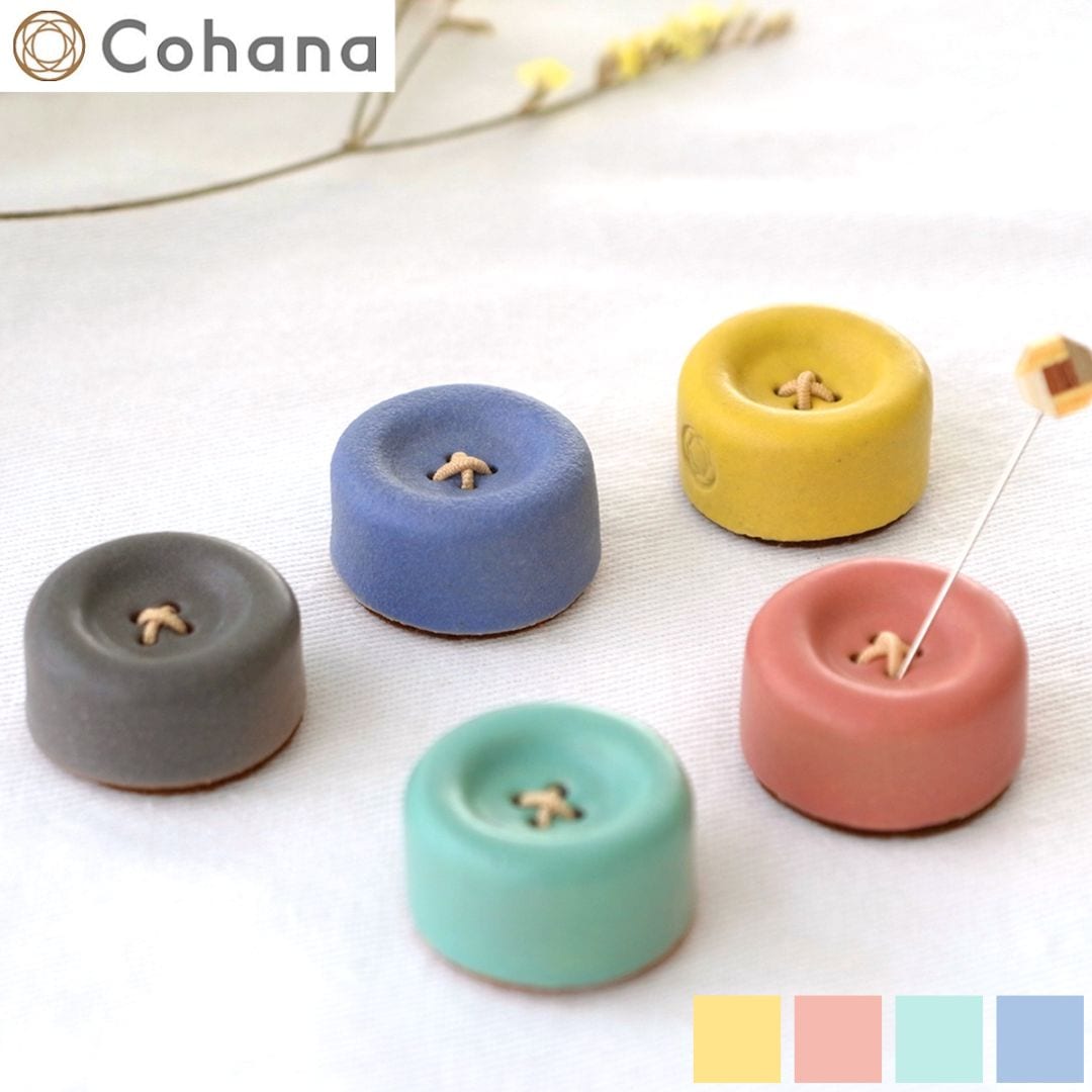 Cohana コハナ 信楽焼のボタンマグネット ピンクッション 針山 針