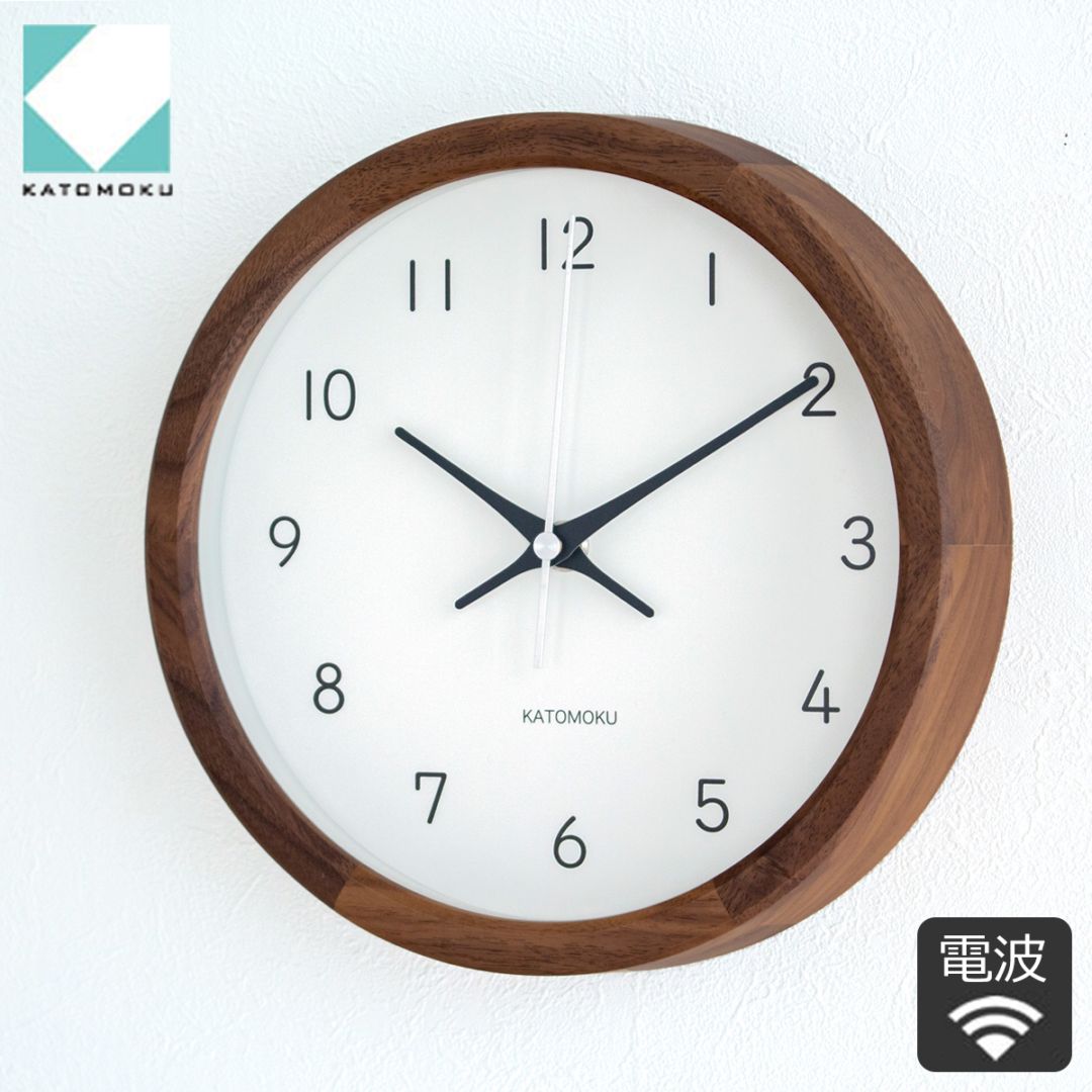 掛け時計 電波時計 木製 加藤木工 muku round wall clock 19