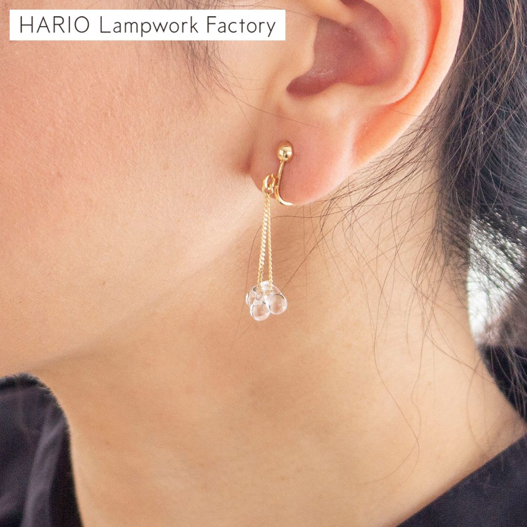 ハリオ イヤリング リトルティアーズ Water Drops 雫 ガラス製 HARIO