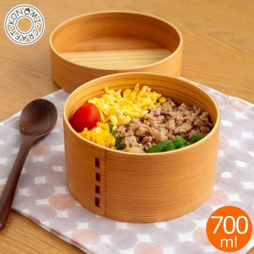 s*o様 メンパ　弁当箱　丸型　ワッパ めんぱ まる 曲げわっぱ弁当箱 丸 1段 700ml かぶせ蓋 ウレタン塗装