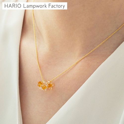 ハリオ ネックレス ひとふさのミモザ 花 ガラス製 HARIO Lampwork