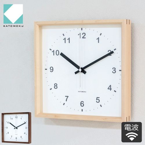 加藤木工 カトモク KATOMOKU muku round wall clock 11 ブラック 電波