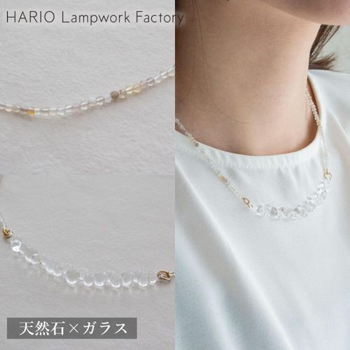 ハリオ ネックレス 雨氷 tane 天然石 ガラス製 HARIO Lampwork Factory