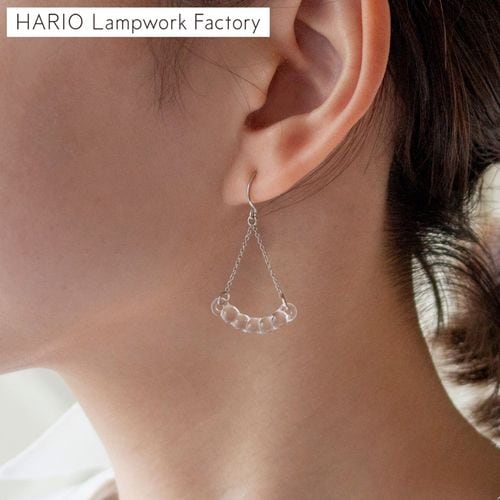ハリオ ヘアゴム ホワイトフラワー 花 四つ葉 ガラス製 HARIO Lampwork