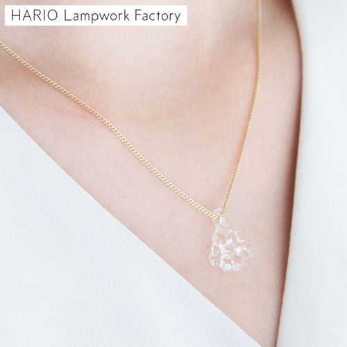 ハリオ　HARIO シェル 貝 ガラス ネックレス 10K ハリオ ネックレス ルクス ガラス製 HARIO Lampwork Factory 手作り