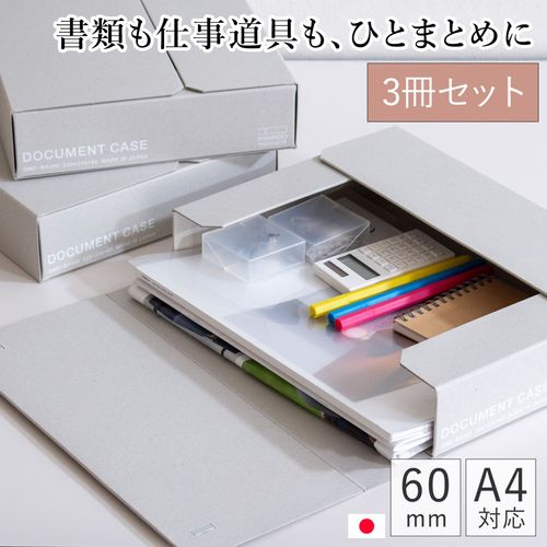 一新堂 ドキュメントケース 厚さ60mm A4 3冊セット チップボール
