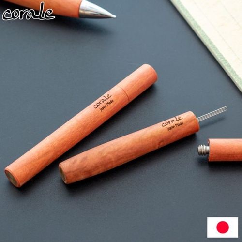 シャー芯ケース 木製 シャーペン 芯入れ ピンクアイボリー 銘木 作家