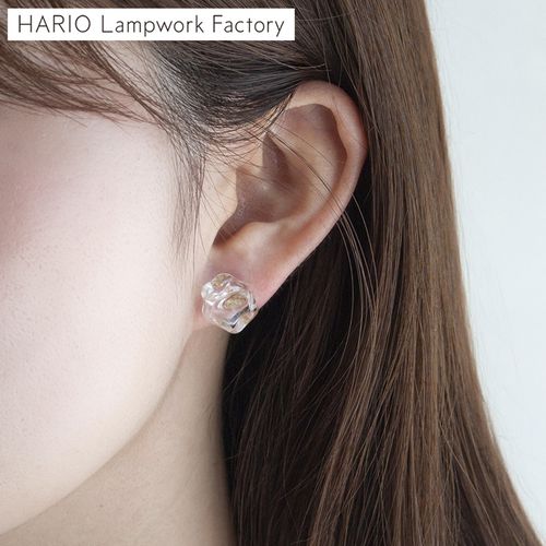 ハリオ ピアス ネモフィラ ガラス製 HARIO Lampwork Factory 手作り