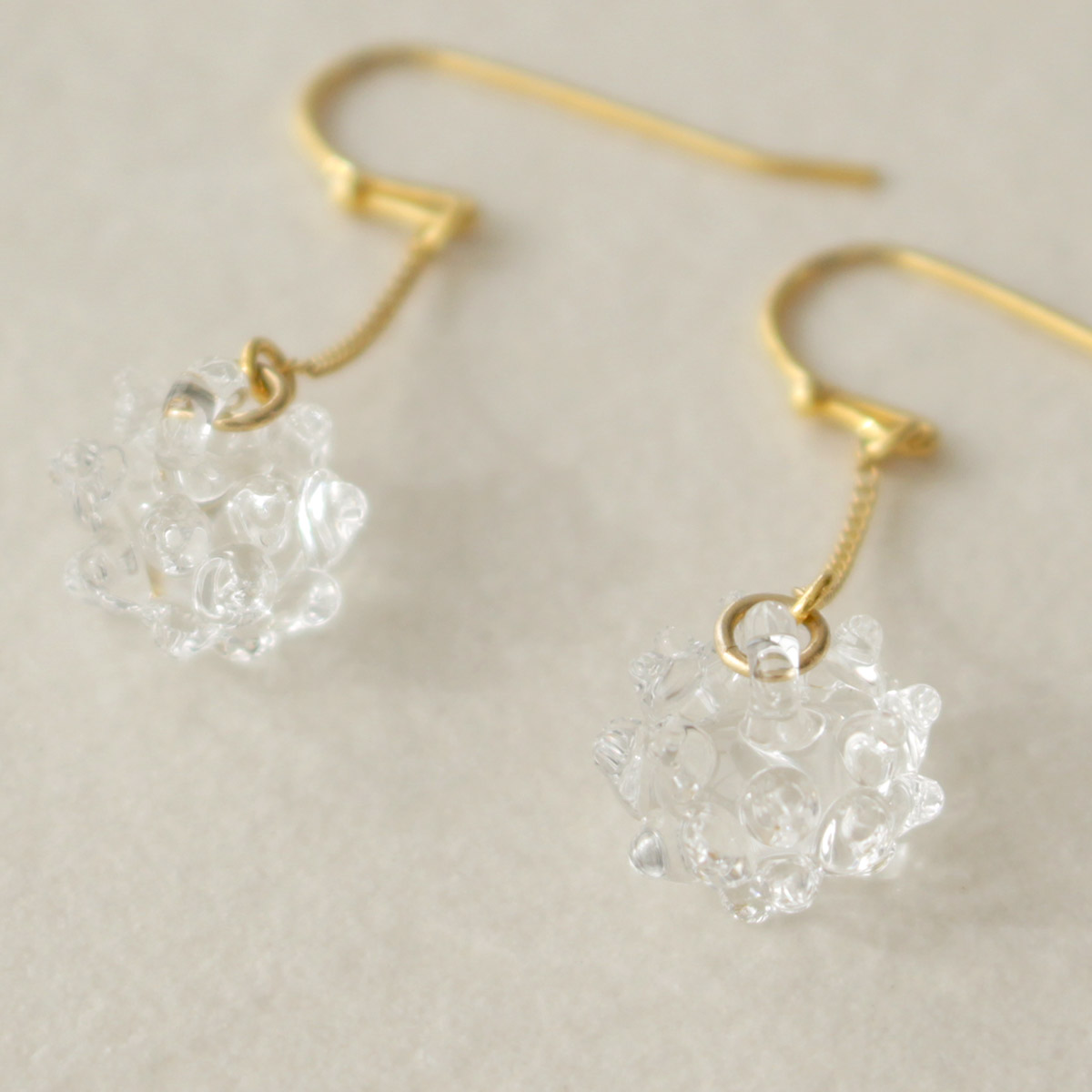 ハリオ ピアス シロツメクサ Plants 花 ゆれる ガラス製 HARIO 