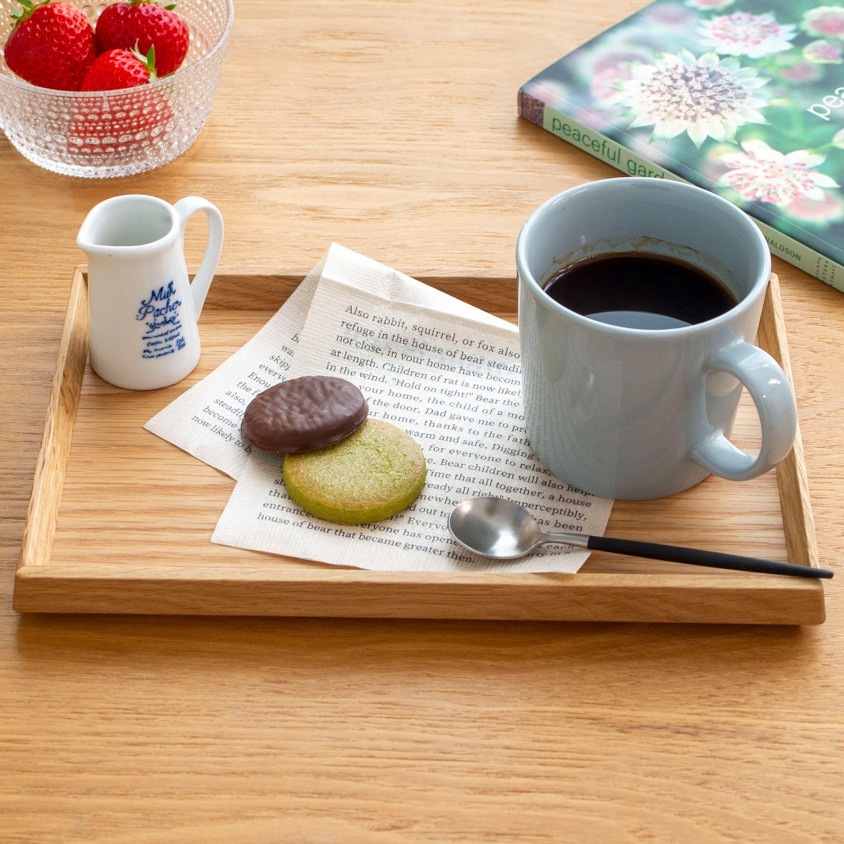 カフェトレー S なら 楢 トレー トレイ お盆 長方形 木製 日本製 天然
