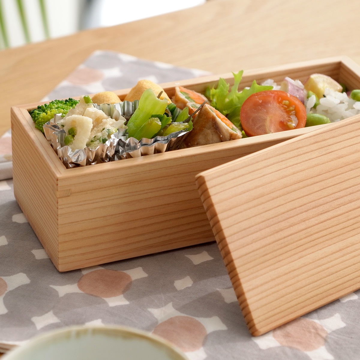 お弁当箱 木製 ちぎり弁当箱 一段 450ml 板蓋 りょうび庵 日本製 秋田