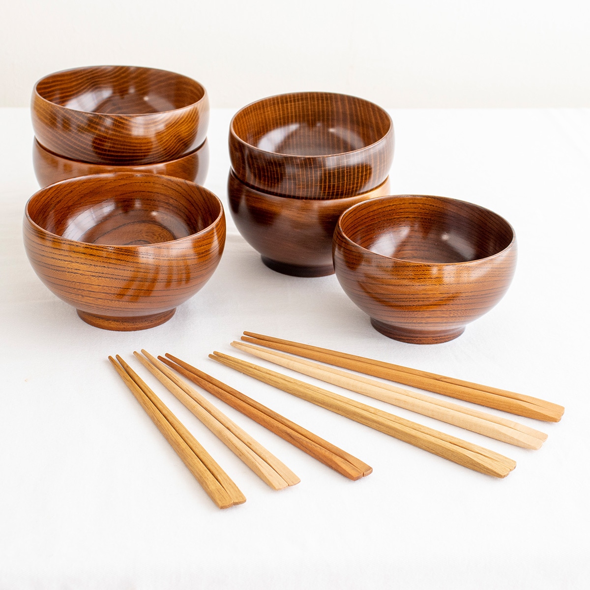 薗部産業　CRAFT JAPAN 木製汁椀 5個セット 漆 お椀 木製 めいぼく椀 中 けやき 欅 ぶな さくら 桜 汁椀 みそ汁