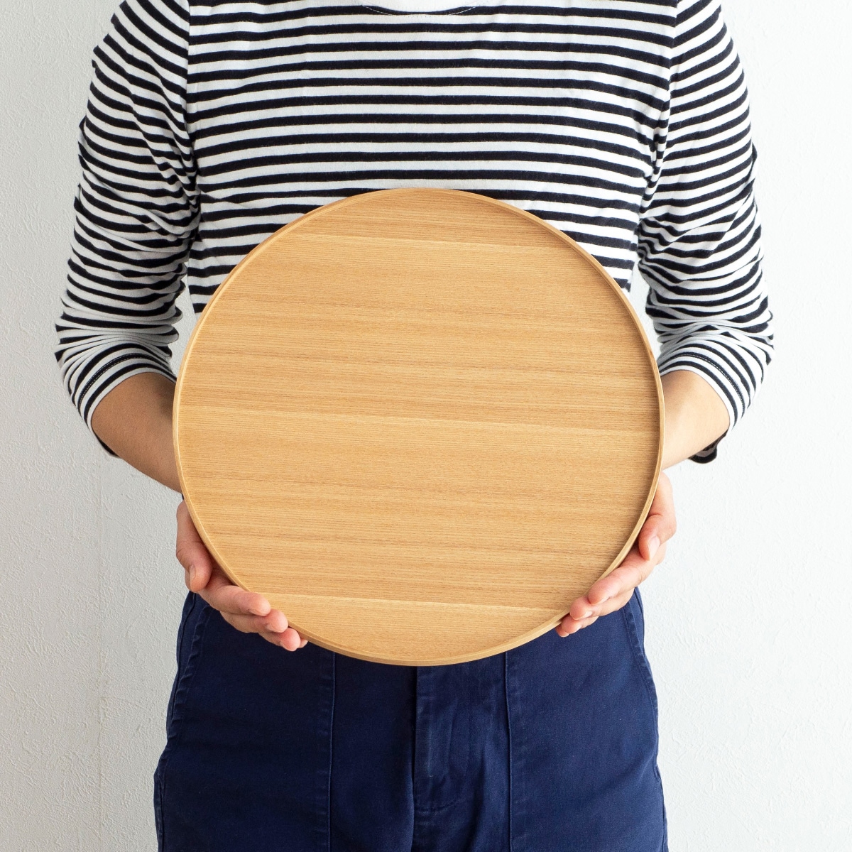 松屋漆器店 丸盆 30cm 10寸 白木塗タモ ナチュラル お盆 丸型トレー