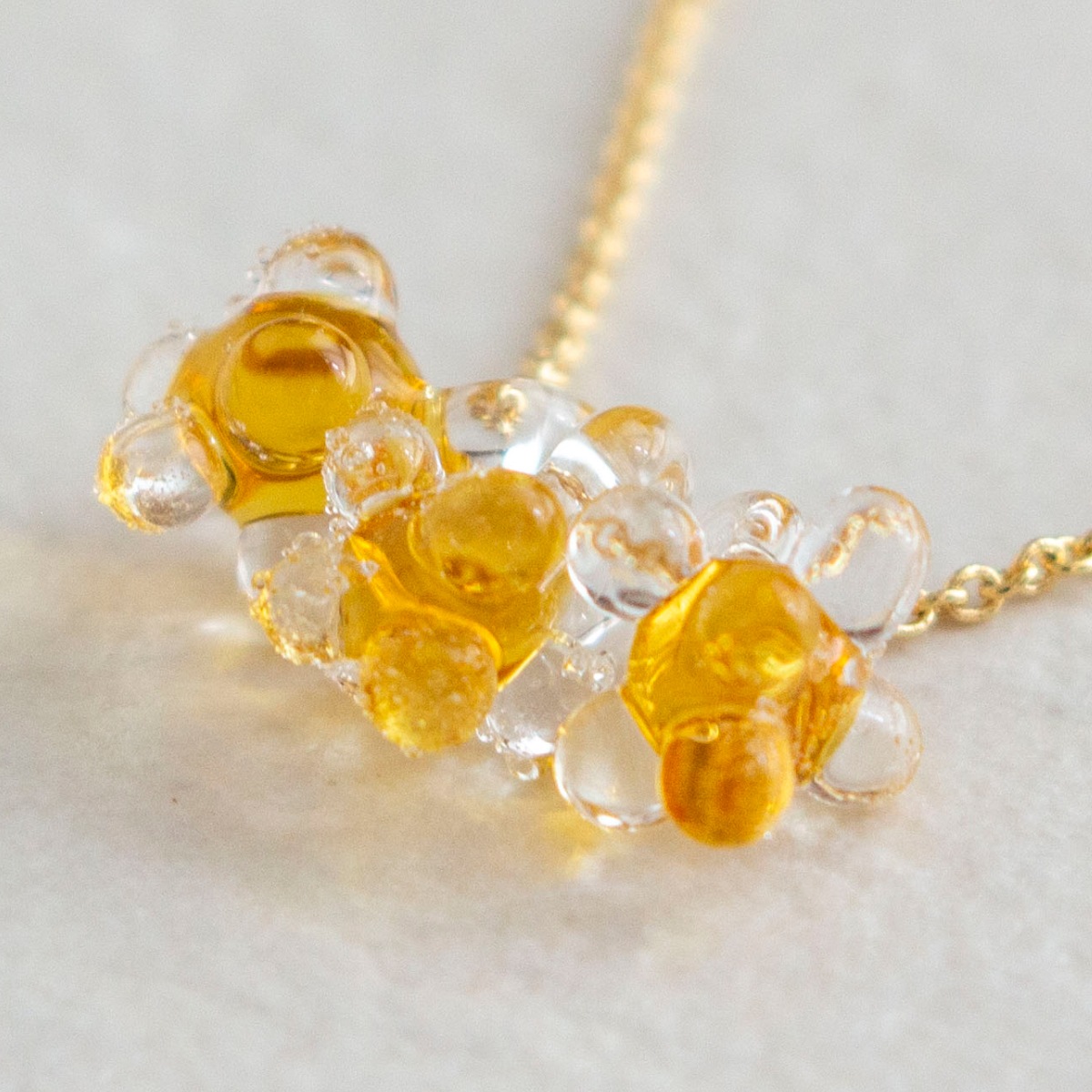 ハリオ ネックレス ひとふさのミモザ 花 ガラス製 HARIO Lampwork