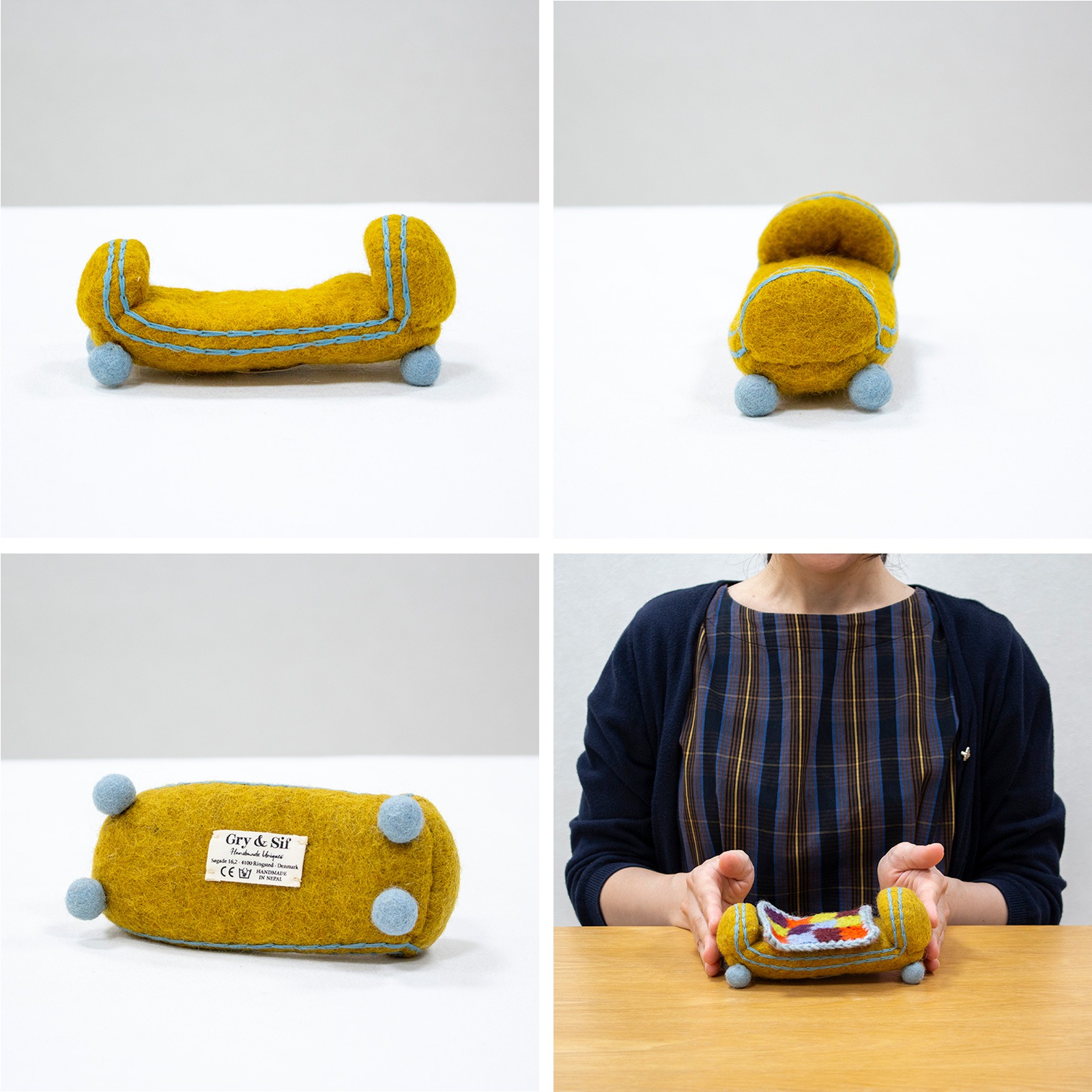 ミニチュア ブランケット付ベッド 家具 フェルト ミニチュアハウス