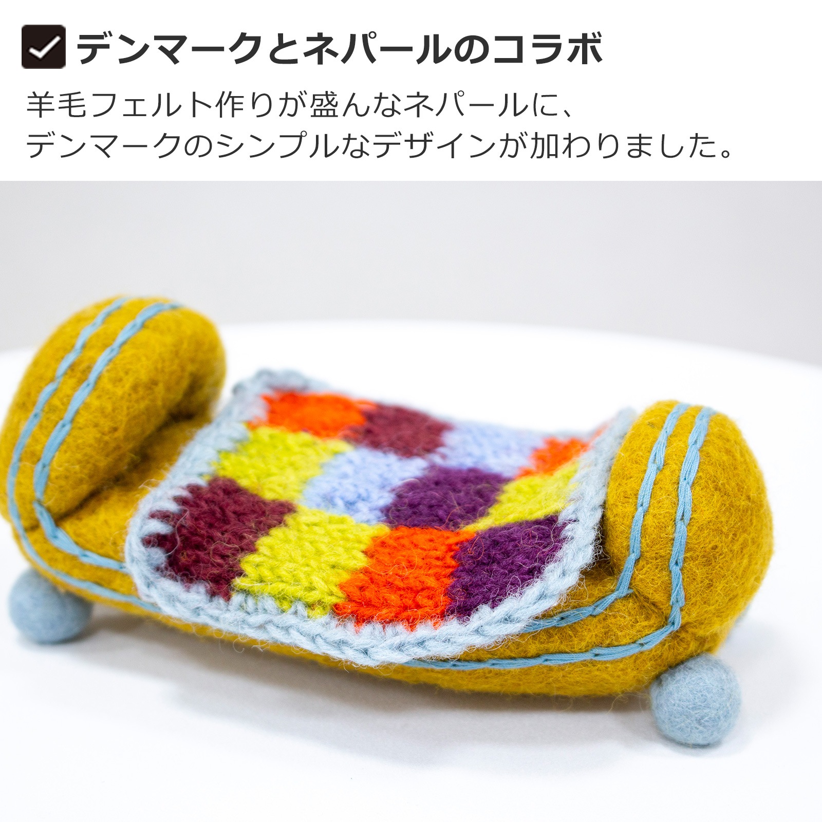 作家さんぬいぐるみ用ミニチュアベッド　アンティークレース　ハンドメイド ミニチュア ブランケット付ベッド 家具 フェルト ミニチュアハウス