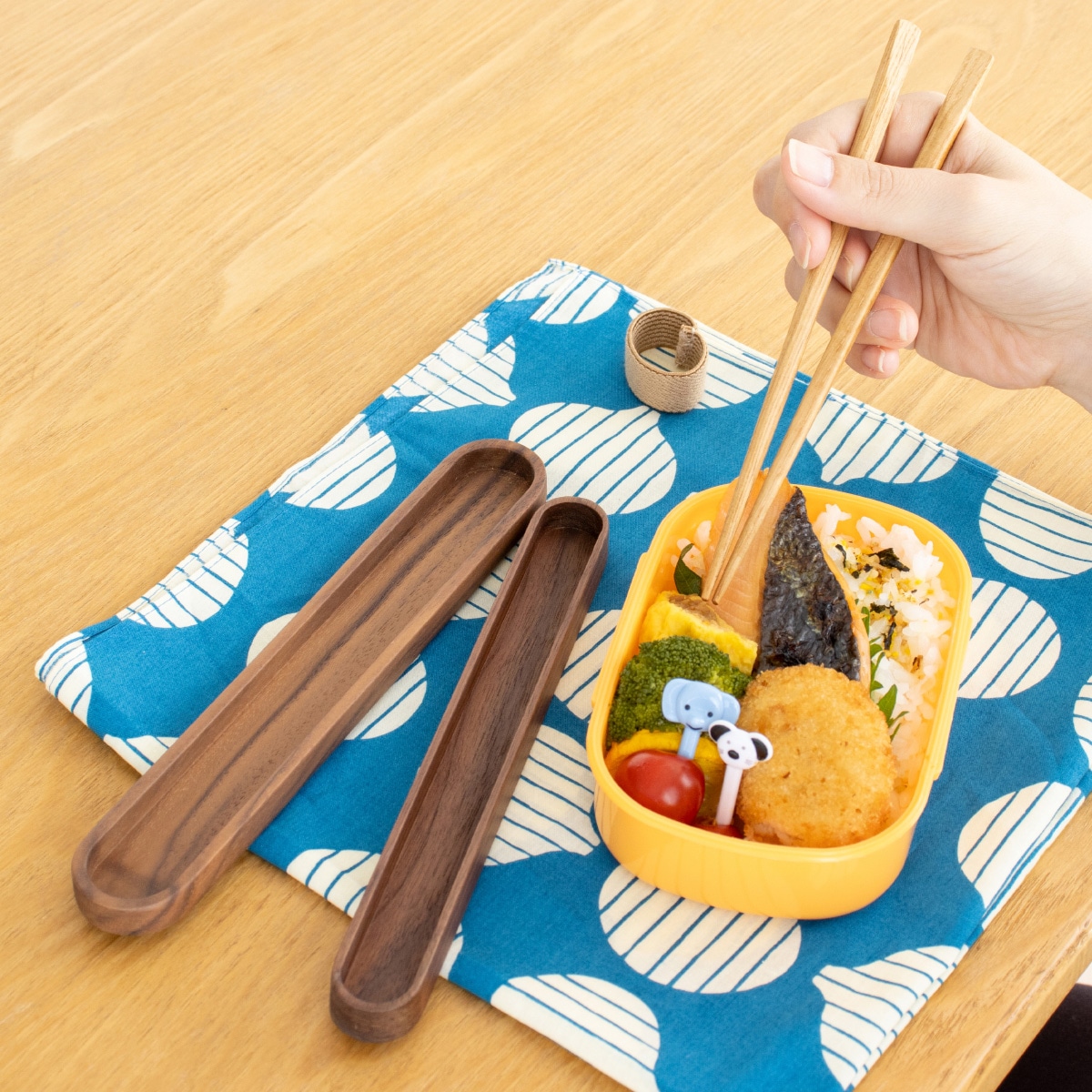 My箸セット 小 箸・箸箱セット 17.5cm 木製 楢 ウォールナット