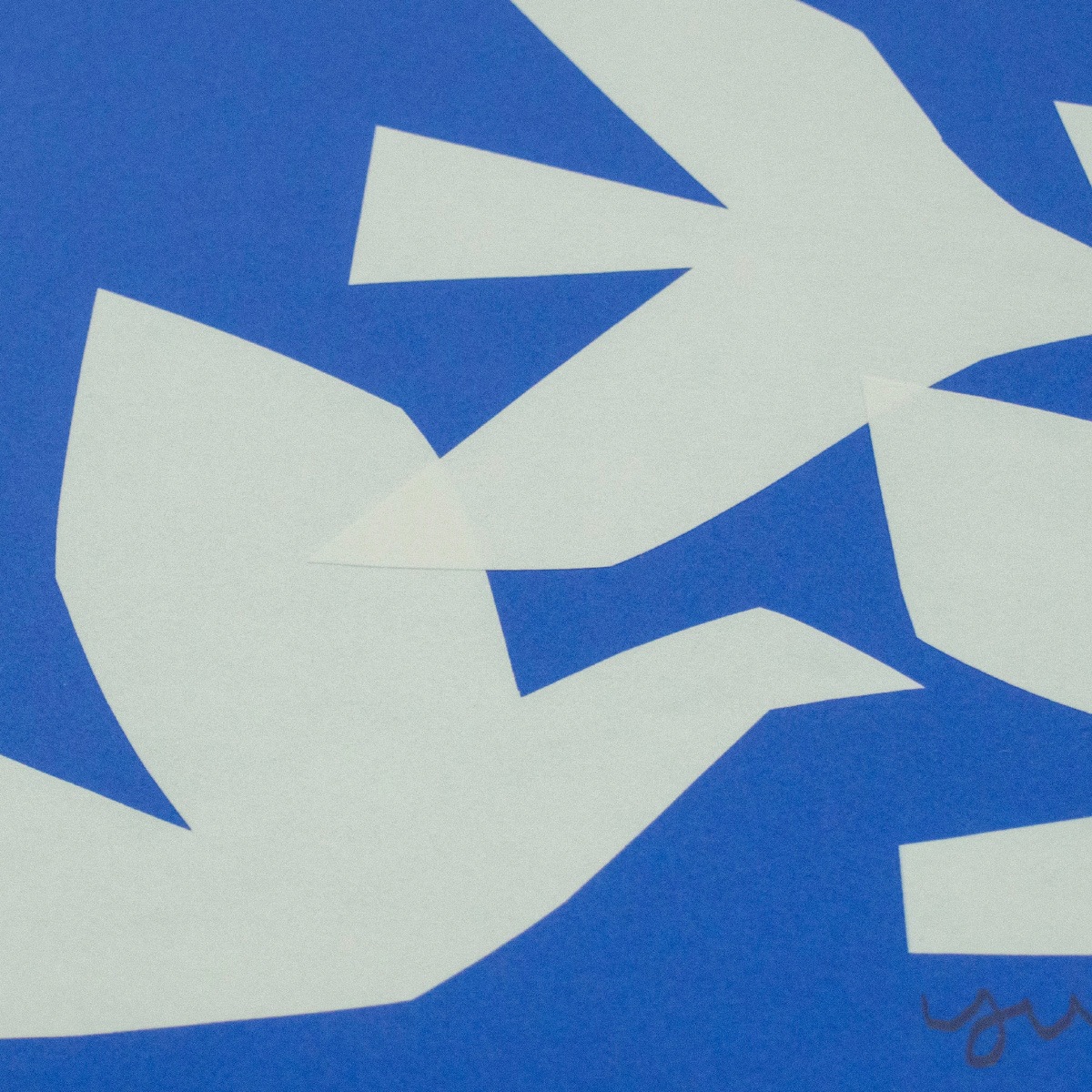 ポスター フレーム付き FLYING BIRDS 42.5×42.5cm 木製 正方形