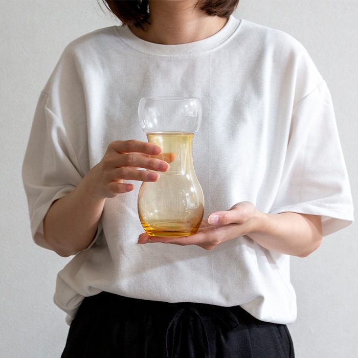 水耕栽培ガラスベース Bulbee L 花瓶 フラワーベース ガラス