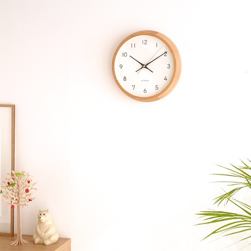 新品　KATOMOKU カトモク　電波時計　 壁掛け時計　オーク　レムノス 加藤木工 カトモク KATOMOKU muku round wall clock 13 オーク 電波