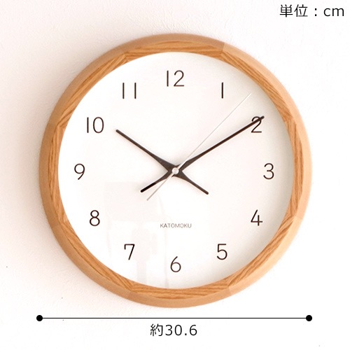 加藤木工 カトモク KATOMOKU muku round wall clock 13 オーク 電波