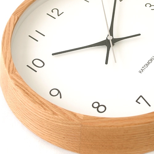 加藤木工 カトモク KATOMOKU muku round wall clock 13 オーク 電波