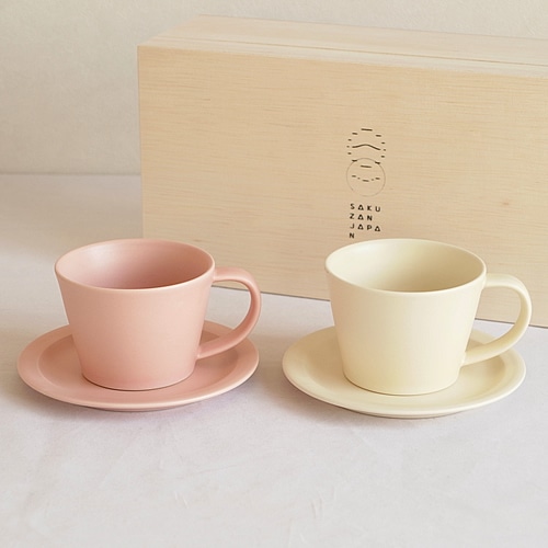 SAKUZAN Sara セット コーヒーカップ&ソーサー ペア カップ 木箱入り