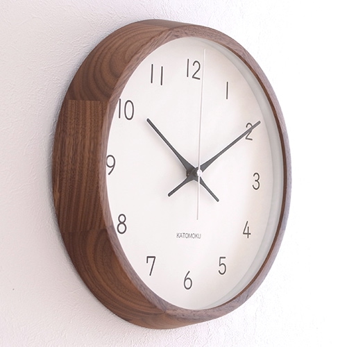 加藤木工 カトモク KATOMOKU muku round wall clock 13 ウォールナット