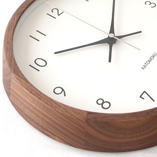 加藤木工 カトモク KATOMOKU muku round wall clock 13 ウォールナット