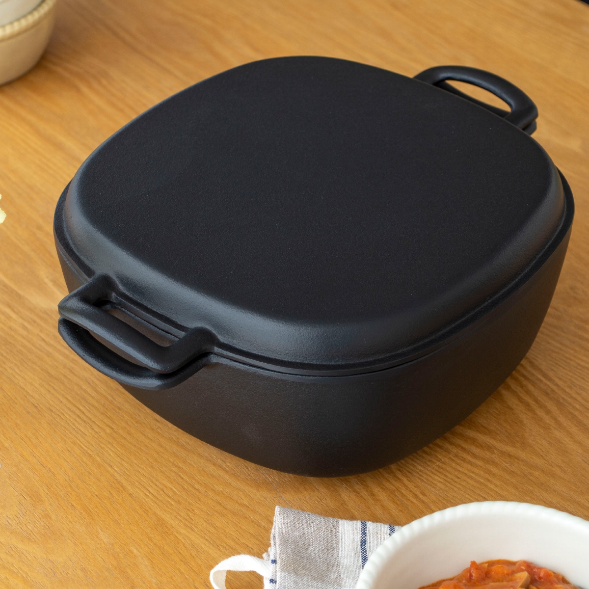 岩鋳 両手万能鍋 南部鉄器 鉄 蓋付き 鋳物 両手鍋 IH対応 直火 ガス