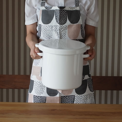 野田琺瑯 ラウンドストッカー 21cm 7L ホワイトシリーズ シール蓋付