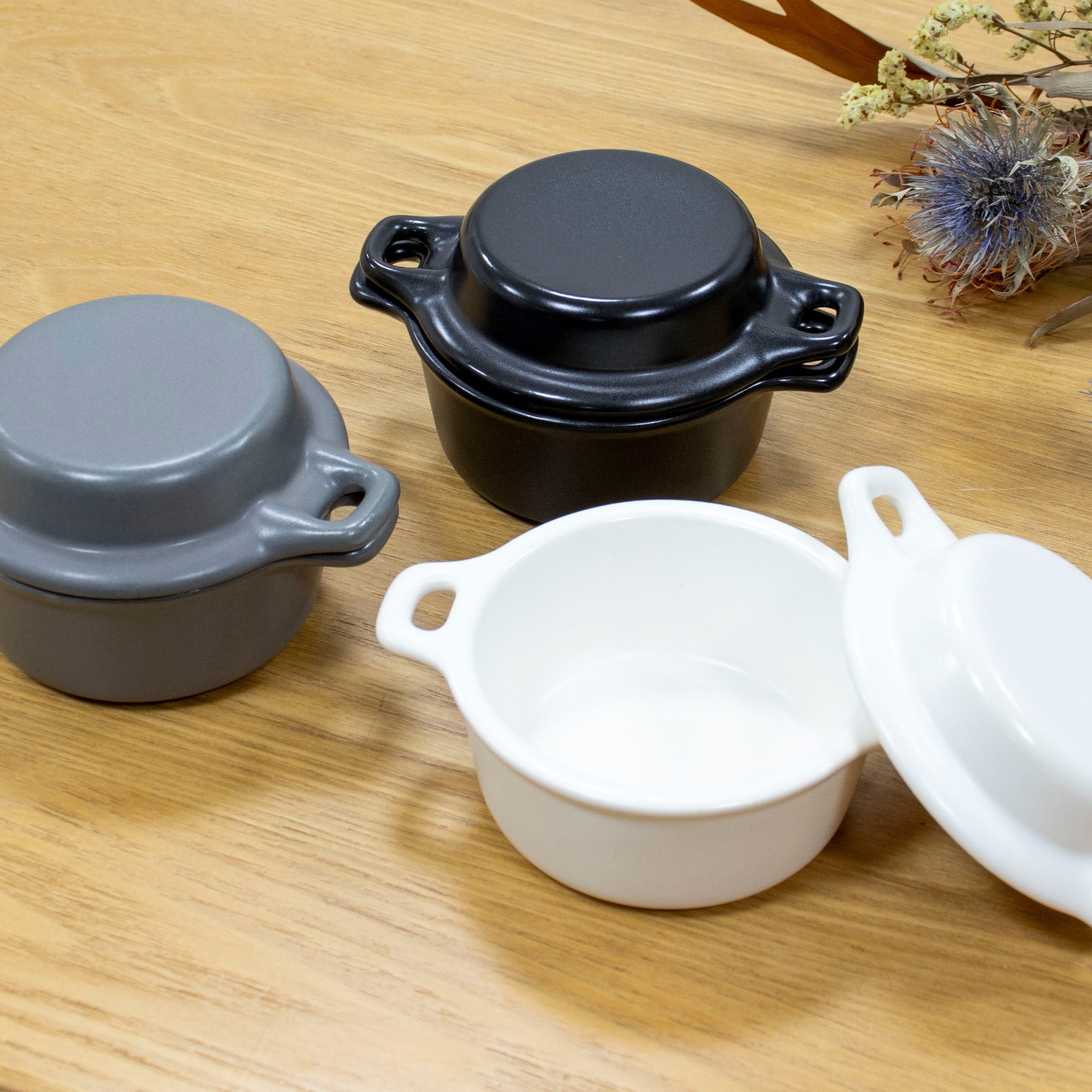 かもしか道具店 ココット 蓋つき 日本製 萬古焼 陶器 鍋 食器 ガス 直